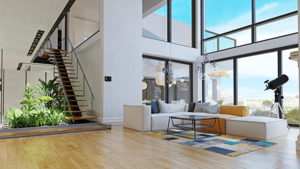 Arquitectura de interiores - casa moderna y sostenible